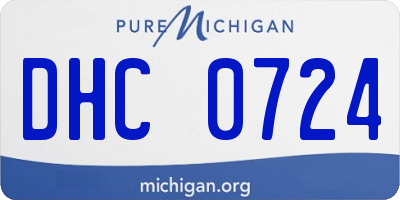 MI license plate DHC0724