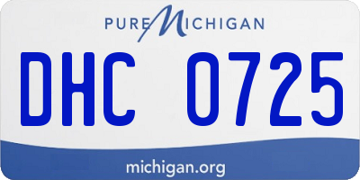 MI license plate DHC0725