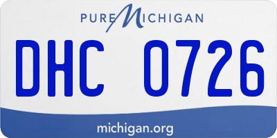 MI license plate DHC0726