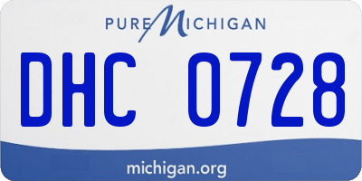 MI license plate DHC0728