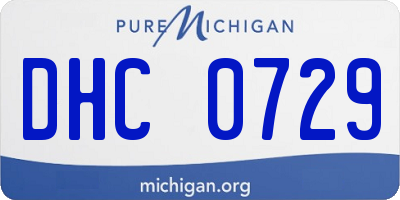 MI license plate DHC0729