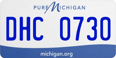 MI license plate DHC0730
