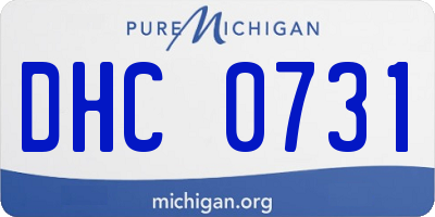 MI license plate DHC0731
