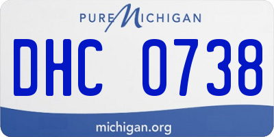 MI license plate DHC0738