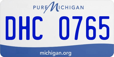 MI license plate DHC0765