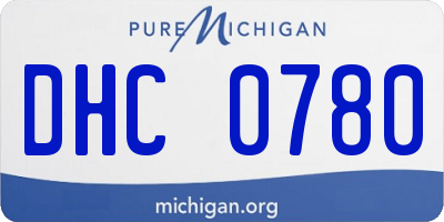 MI license plate DHC0780