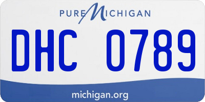 MI license plate DHC0789