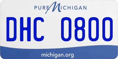 MI license plate DHC0800
