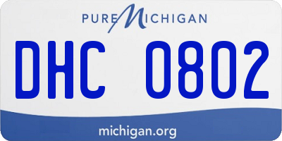 MI license plate DHC0802