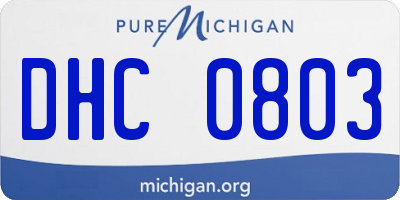 MI license plate DHC0803
