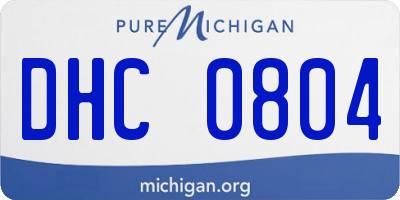 MI license plate DHC0804