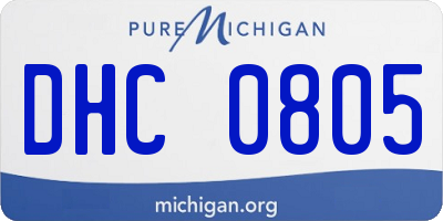 MI license plate DHC0805
