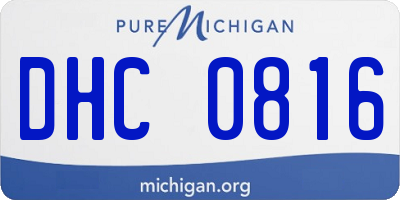 MI license plate DHC0816