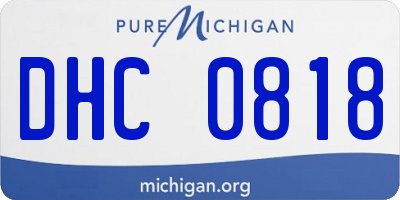 MI license plate DHC0818
