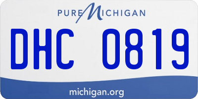 MI license plate DHC0819