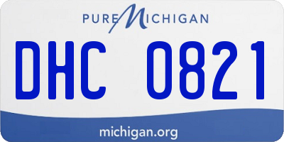 MI license plate DHC0821