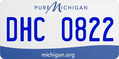 MI license plate DHC0822