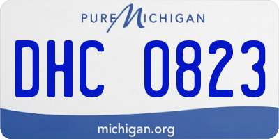 MI license plate DHC0823