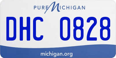 MI license plate DHC0828