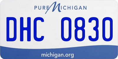 MI license plate DHC0830
