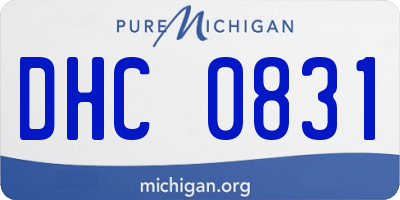 MI license plate DHC0831