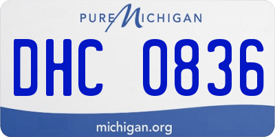 MI license plate DHC0836