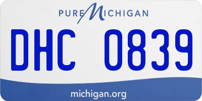 MI license plate DHC0839