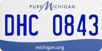 MI license plate DHC0843