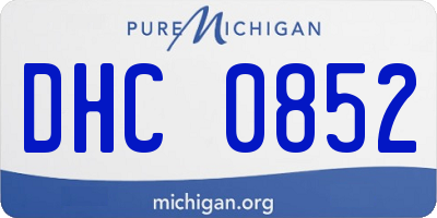 MI license plate DHC0852
