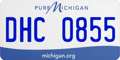 MI license plate DHC0855
