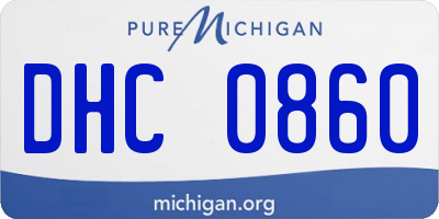 MI license plate DHC0860