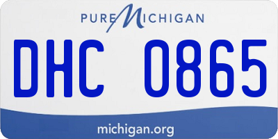 MI license plate DHC0865
