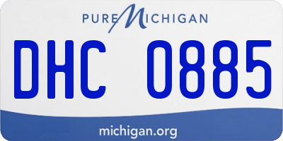 MI license plate DHC0885