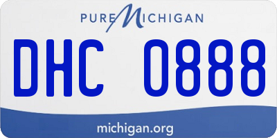 MI license plate DHC0888