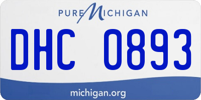 MI license plate DHC0893