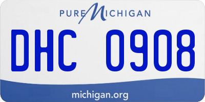 MI license plate DHC0908
