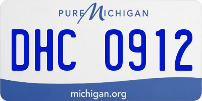 MI license plate DHC0912