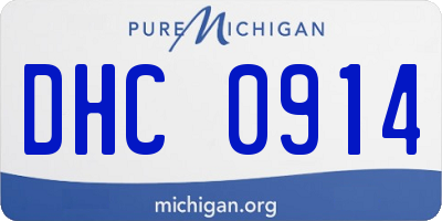 MI license plate DHC0914