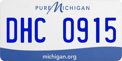 MI license plate DHC0915