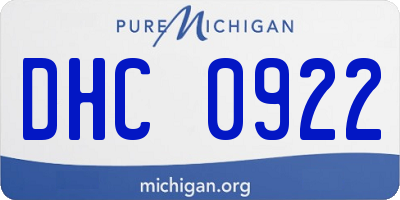 MI license plate DHC0922