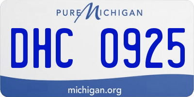 MI license plate DHC0925
