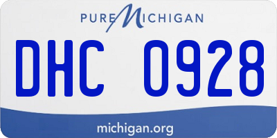 MI license plate DHC0928