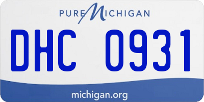 MI license plate DHC0931