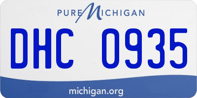 MI license plate DHC0935