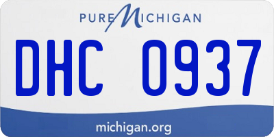 MI license plate DHC0937