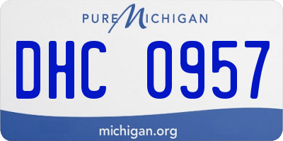 MI license plate DHC0957