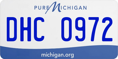 MI license plate DHC0972
