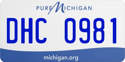 MI license plate DHC0981