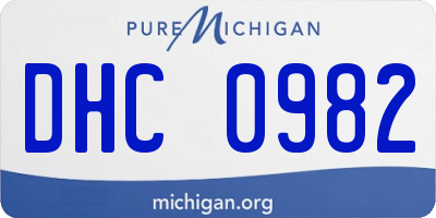 MI license plate DHC0982