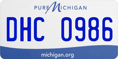 MI license plate DHC0986